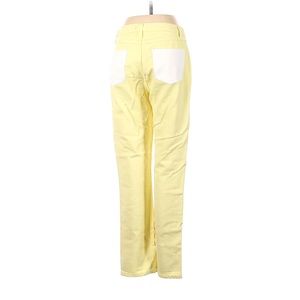 Staud yellow jeans with white patch pockets